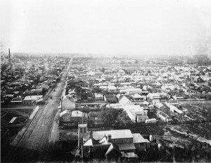 1887 - From the Collingwood Town Hall you can see in the distance the Victoria Park oval.